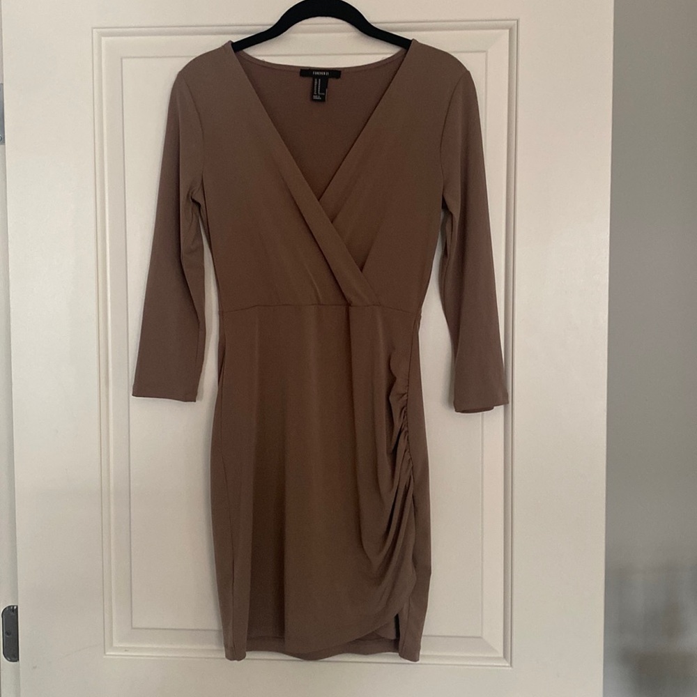 Never Worn Light Brown 3/4 Sleeve Dress